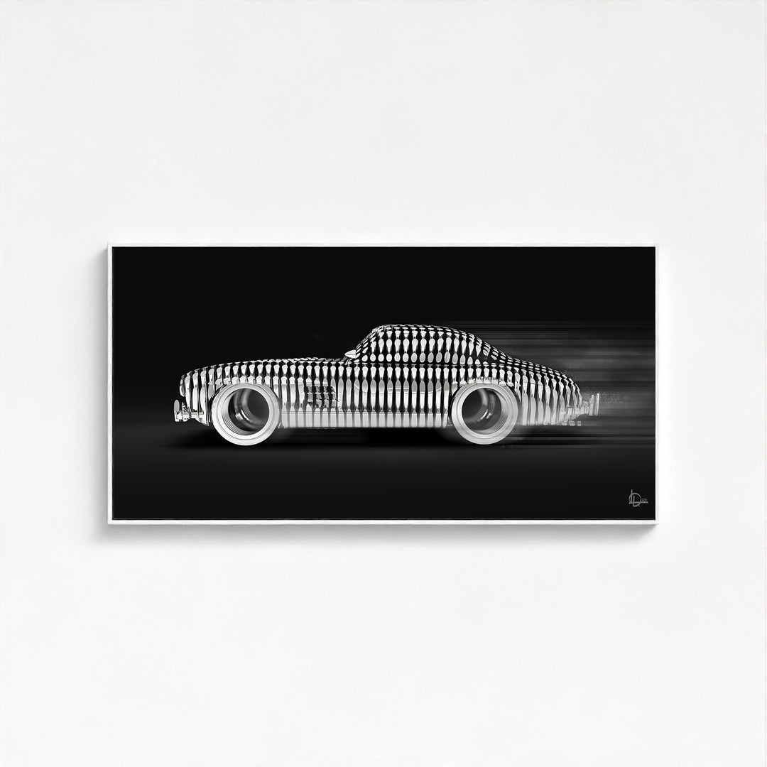 300 SL 'Cylindrism' Framed Canvas - Black Edition