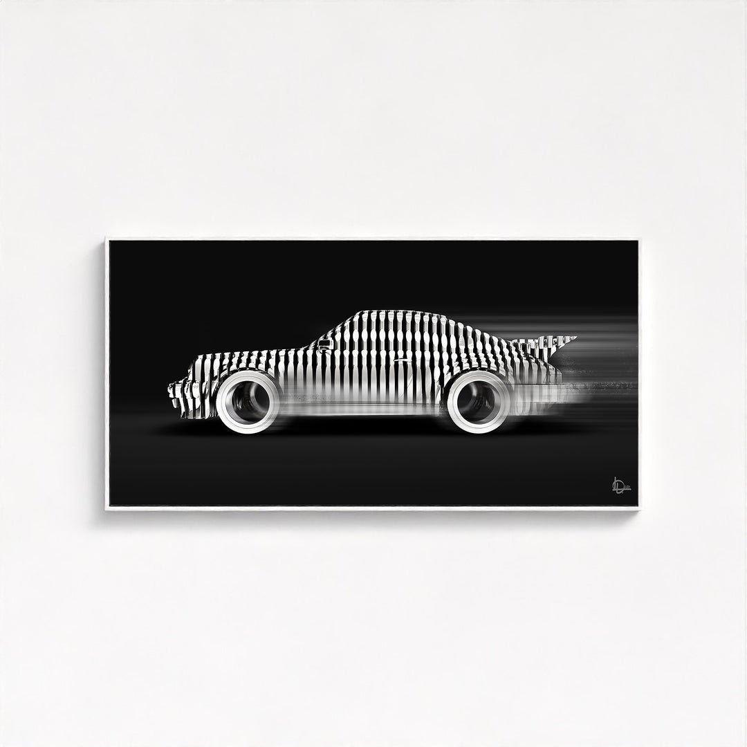 930 Turbo 'Cylindrism' Framed Canvas - Black Edition