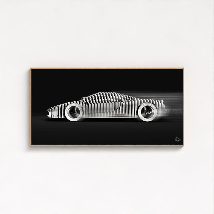 Enzo 'Cylindrism' Framed Canvas - Black Edition