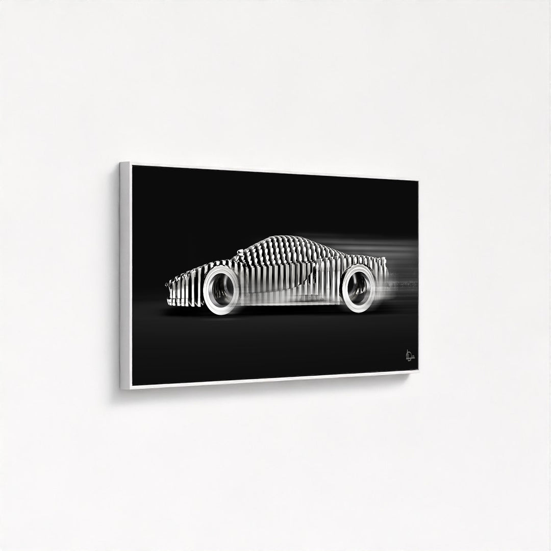 Enzo 'Cylindrism' Framed Canvas - Black Edition