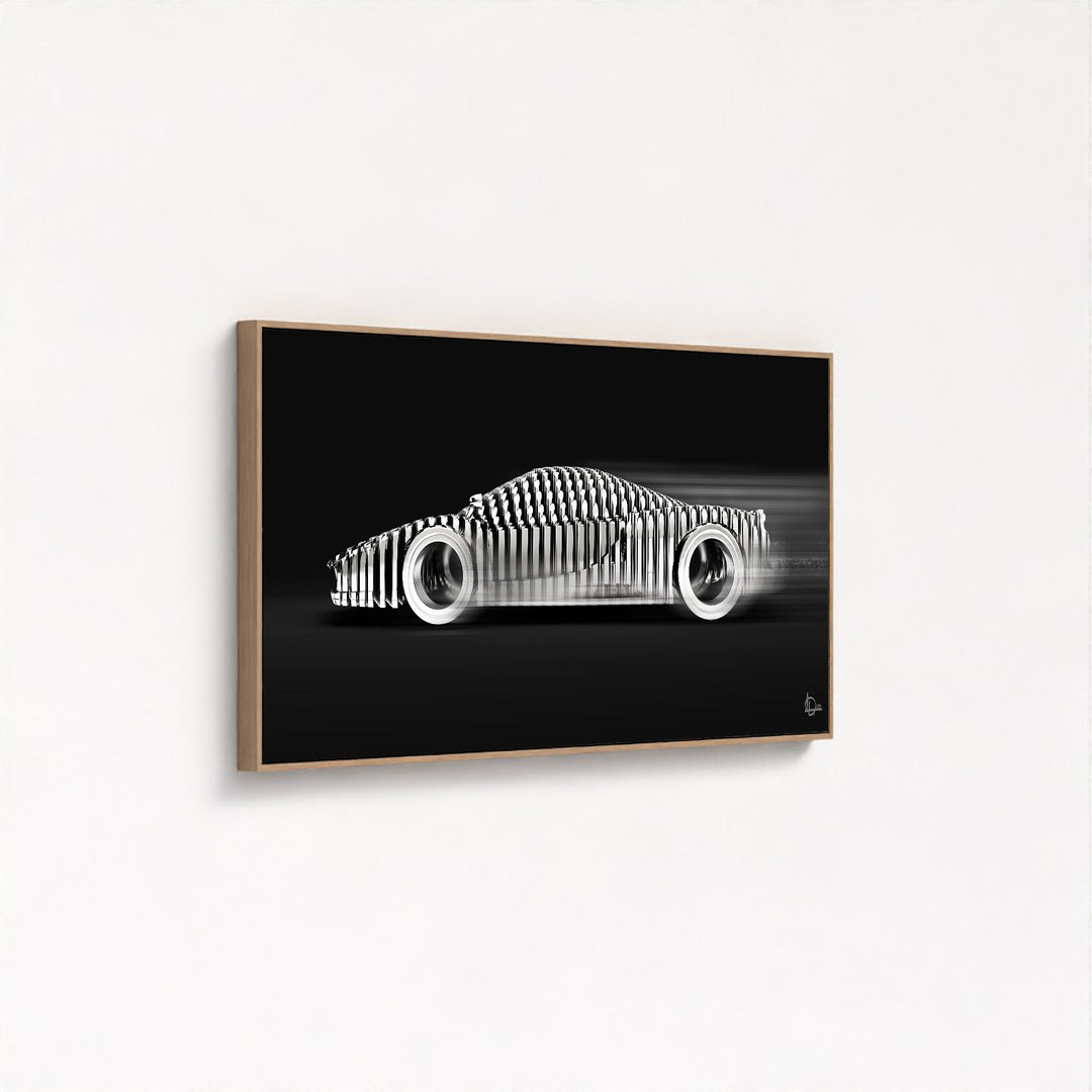 Enzo 'Cylindrism' Framed Canvas - Black Edition