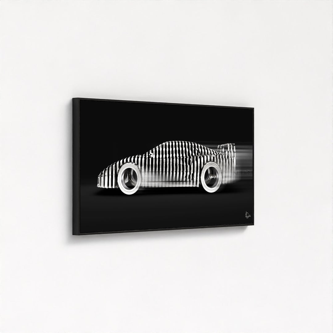 F40 'Cylindrism' Framed Canvas - Black Edition