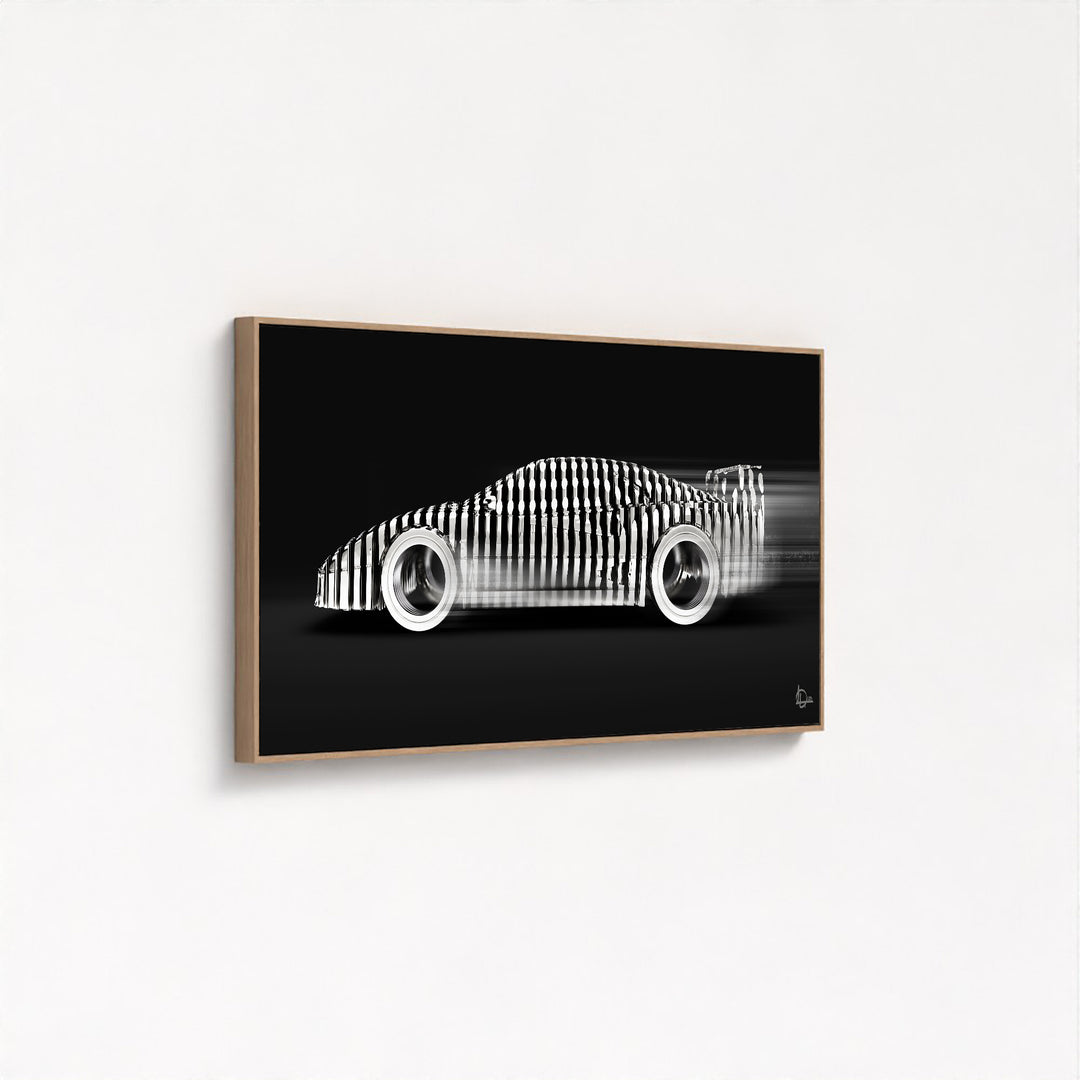 F40 'Cylindrism' Framed Canvas - Black Edition