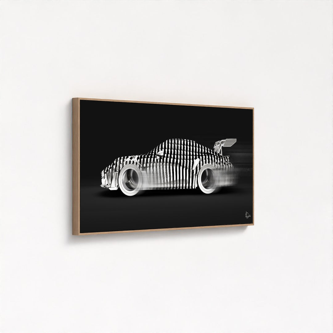 GT3 RS 'Cylindrism' Framed Canvas - Black Edition