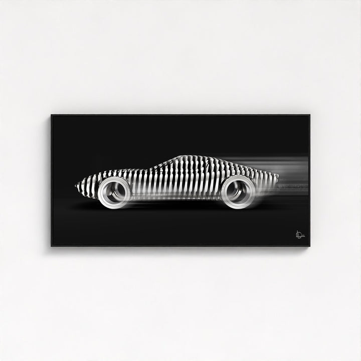 Miura 'Cylindrism' Framed Canvas - Black Edition