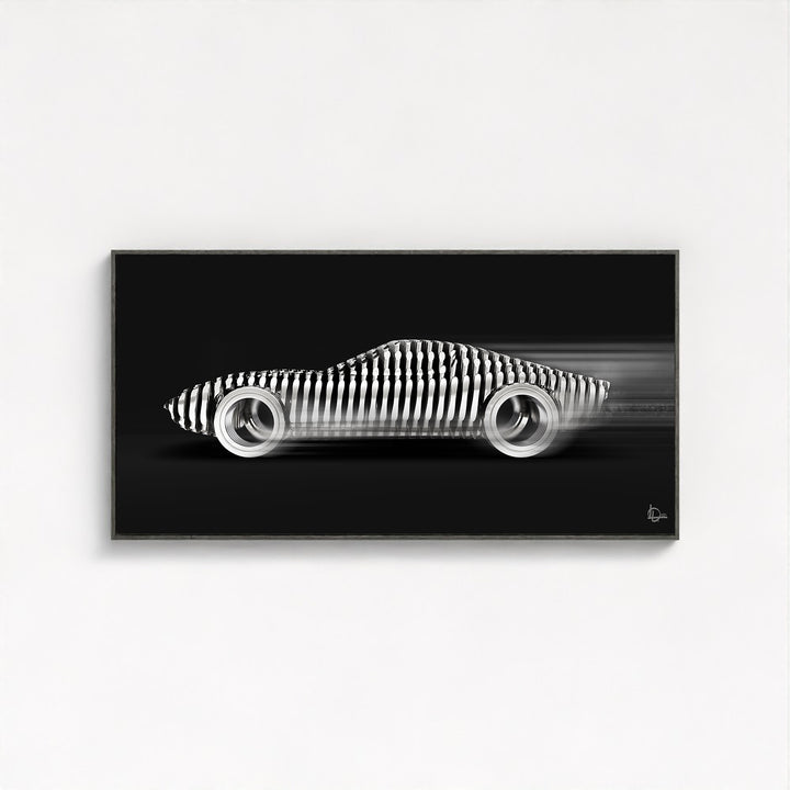 Miura 'Cylindrism' Framed Canvas - Black Edition