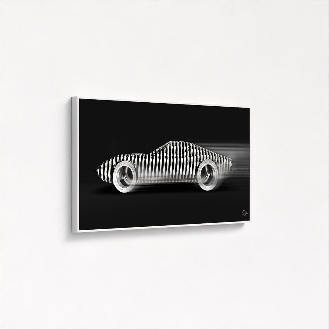 Miura 'Cylindrism' Framed Canvas - Black Edition